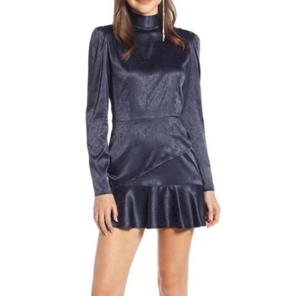 Something Navy Ruffle Hem Dress XS